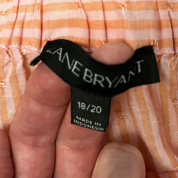 Lane Bryant Off The Shoulder Striped Handkerchief Sleeve Blouse, Size 18/20 - Picture 7 of 10